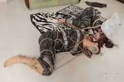 Elvina and Xenia - Elvina is tied, packed, gagged, tickled and joined to Xenia