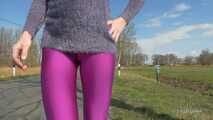 Purple leggings in April, CT version