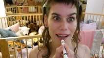 Video: Emma putting on Crayola lipstick