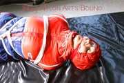 *** HOT HOT HOT*** NEW MODELL*** SANDRA wearing a sexy oldschool skibib tied, gagged and hooded on the floor with ropes (Pics)