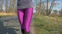 Purple leggings in April, CT version