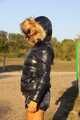 Watch Sandra enjoying her Shiny Downjacket on a very hot day