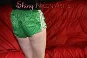 ***HOT***Watching our new Modell MIA during her workout with barbells wearing a hot green shiny nylon shorts and a black top (Pics)