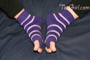 Purple Pedicure in Toe Socks