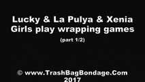 [From archive] Lucky & La Pulya & Xenia - Girls play wrapping games video 01
