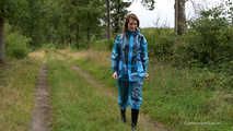 Miss Petra goes for a walk in PVC raingear and rubber boots