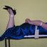 Blue dress hogtie