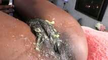 Banana - Hairy Messy Pussy