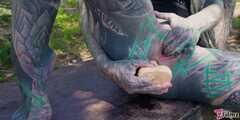 Clipspool | Anuskatzz PUBLIC beach ANAL masturbation - TATTOO teen