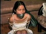 24 Yr OLD ASIAN VIETNAMESE DAISY IS WRAP TAPE GAGGED, BALL-TIED, TOE-TIED, BLINDFOLDED & TRIES TO MAKE CALL (D44-4)