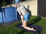 Watch Chloe enjoying the Sun in her Shiny Nylon Shorts