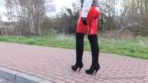 Red Vinyl Leggings and Overknees, 3rd part