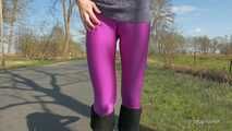 Purple leggings in April, CT version