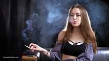 Sweet Ksenia is smoking 120mm Saratoga for the first time in this fresh smoking fetish video