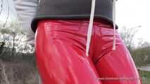 Red Vinyl Leggings and Overknees, 3rd part