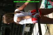 Get 654 pictures from  Stella tied and gagged in shiny nylon shorts from 2005-2008 in one package!