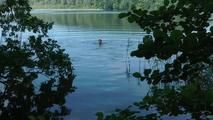Secretly naked at the lake