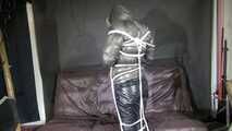 Watch Pia beeing bound and gagged in her shiny nylon Downwear