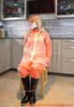 Miss Francine in AGU raingear and transparent raingear (original AGU) bound and gagged on a chair