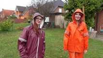 Miss Petra and Lady Nadja in AGU raingear (original AGU) and an exclusiv orange Adidas AGU raincoat