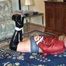 Hogtied in black and red