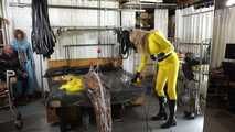 Misrtress in yellow latex