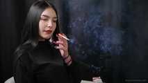 Interview with Lera while she is smoking cork 100mm cigarette