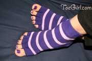 Purple Pedicure in Toe Socks