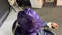 Aiyana in rainwear chairbound, gagged and hooded (and she loved it) Part2 