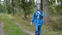 Miss Petra goes for a walk in PVC raingear and rubber boots