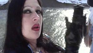 Outdoor in the Snow - Blowjob – Titjob – Cum on my Boobs