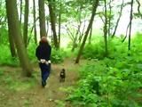 Cuffed walk with a dog