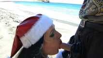 Pictures Santa Babe Christmas Blowjob & Handjob on the Beach – Fuck my nasty Mouth – Fuck my Tits – Cum on my Rubber Gloves