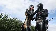 Sunny Latex Walk with NS Breath Control