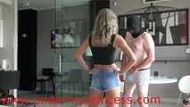 Second Cam of Goddess Tatjana ballbusting a loser HD