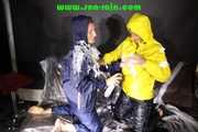 Watching STELLA and SANDRA both wearing shiny nylon rainwear playing with shaving foam and eachother (Pics)