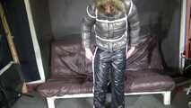 Watch Pia beeing bound and gagged in her shiny nylon Downwear