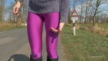 Purple leggings in April, CT version