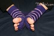 Purple Pedicure in Toe Socks