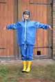 Our new Model in Miss Clara in blue AGU raingear