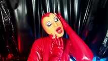Latex Catsuit Dress up - Oiling the catsuit