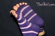 Purple Pedicure in Toe Socks