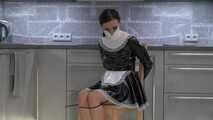 French Maid Amira get bound and gagged