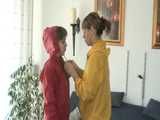 Get 3 classic videos with Leoni, Lia and Stella having fun in rainwear