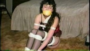 18 Yr OLD LATINA CUTIE IS BALL-TIED, WRAP TAPE GAGGED & BLINDFOLDED (D36-9)