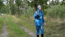 Miss Petra goes for a walk in PVC raingear and rubber boots