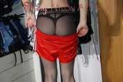 ***NEW MODELL RONJA*** wearing several shiny nylon shorts  