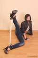 Marvita - Dark-haired girl in a denim outfit is in a mood to practice BDSM