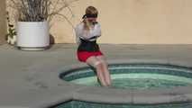 Wet Bondage for Captive LadyBoss - Lorelei Struggles in the Jacuzzi