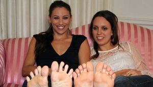 Comparing Their Bare Feet